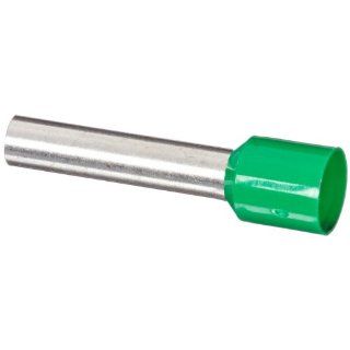 Panduit FSF82 18 C Insulated Ferrule, Single Wire French End Sleeve, 10 AWG Wire Size, Green, 0.22" Max Insulation, 7/8" Wire Strip Length, 0.14" Pin ID, 0.71" Pin Length, 1.02" Overall Length (Pack of 100) Terminals Industrial &