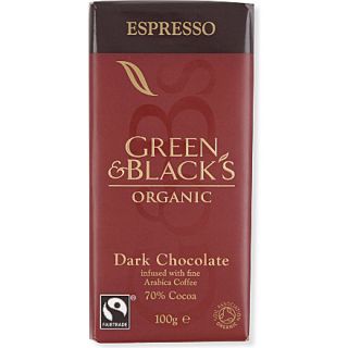 GREEN & BLACKS   Espresso organic dark chocolate bar 100g