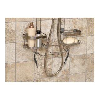 Zenith Products E7546STBB Premium Expandable Shower Caddy for Hand Held Shower or Tall Bottles, Stainless Steel  
