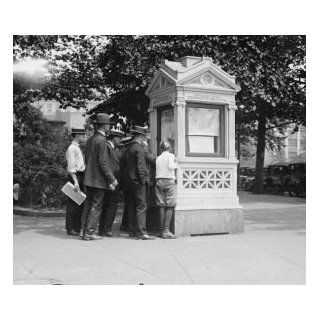 1923 photograph of Group outside U.S. Weather bureau kiosk Vintage Black & Wh g9  