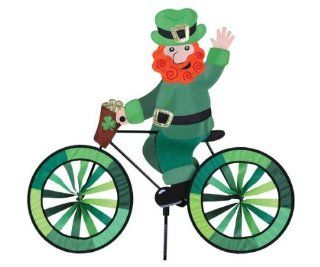 Leprechaun Bicycle Spinner   (Wind Garden Products) (Outside Ornaments) Patio, Lawn & Garden
