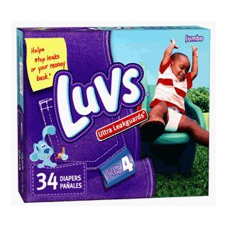 Luvs Diapers Jumbo Size, Ultra Leakguard  34 per pack, 4 per case Health & Personal Care