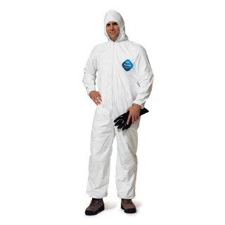 DuPont White Tyvek Disposable Coveralls With Hood Size Medium Science Lab Coveralls