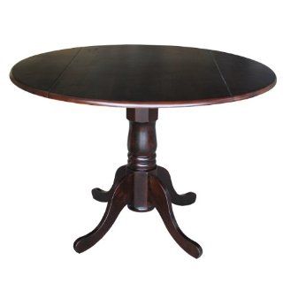 International Concepts Round Dual Drop Leaf Pedestal Table, 42 Inch   Dining Tables