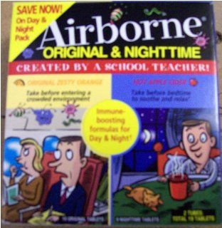 [2 Pack] Airborne Nighttime Hot Apple Cider Flavored, 9 tablets each Health & Personal Care