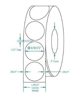 Compulabel 910326 Wafer Tab Seals, 15/16 inch Diameter, White, 5, 000 per Roll, 100, 000 per Case  