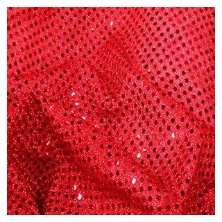 Red Sequins Dress Fabric   per metre