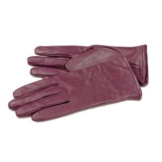 Isotoner Berry three point leather gloves with fleece lining