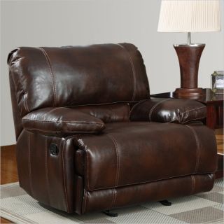 Global Furniture USA 1953 Glider Recliner Chair in Brown Leather   U1953 G/R(M)