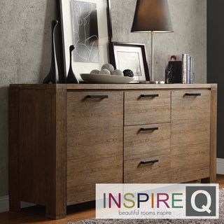 INSPIRE Q Catalpa Walnut Finish Weathered Highboard INSPIRE Q Buffets