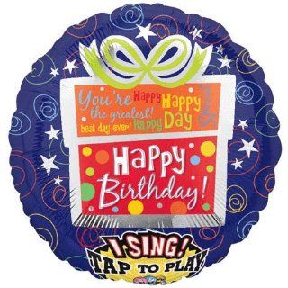 Happy Birthday Present Sing a Tune Foil Balloon 28" Toys & Games