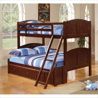Coaster Parker Twin Over Full Panel Bunk Bed in Brown Cherry   460212 400291S PKG
