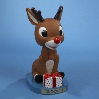 11" Rudolph the Red Nosed Reindeer Sitting with Present Christmas Nutcracker   Decorative Christmas Nutcrackers