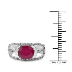 Malaika Sterling Silver 2.28ct TDW Ruby Ring Malaika Gemstone Rings