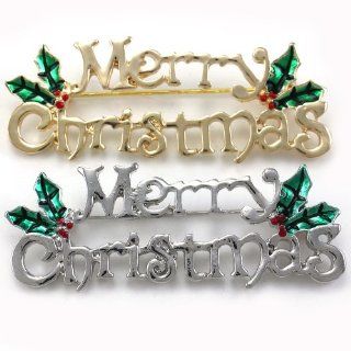 Merry Christmas Pin Present Gift Stuffers Mistletoe Flower Brooch Set Winter Costume Jewelry Jewelry