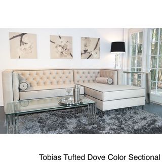 Decenni Custom Furniture 'Tobias' Light Dove Grey Tufted Sectional Sofa Sofas & Loveseats