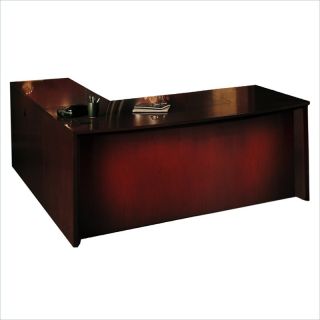 Mayline Corsica 72 Inch Bow Front Executive Computer Desk, Right Return, Center Drawer and Filing Cabinets   CT9