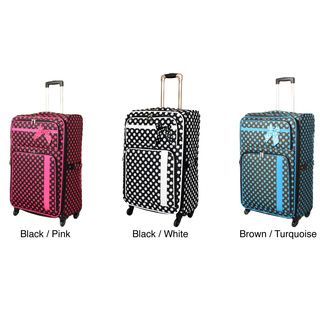 Polka Dot Delight 25 Inch Expandable Lightweight Spinner Upright Luggage 24" 25" Uprights