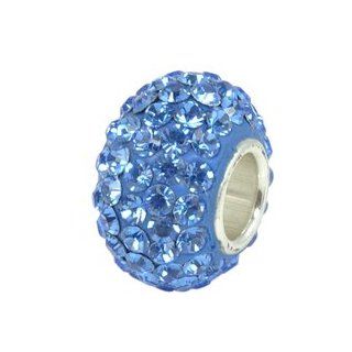 Blue Crystal Charm   fits Pandora, Chamilia, Troll and Biagi Beads Jewelry