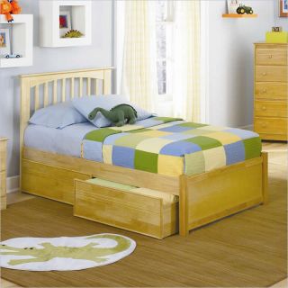 Atlantic Furniture Brooklyn Platform Bed with Flat Panel Footboard in Natural Maple   AP90X2005