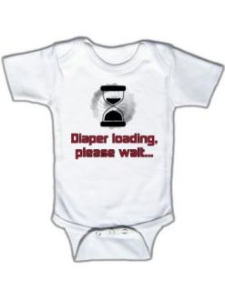 Funny Tots Unisex baby Diaper Loading Please WaitBodysuit Clothing