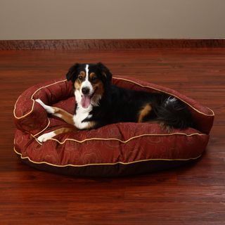 Crypton 'Dogland' Cabernet 44 inch Bolster Dog Bed Other Pet Beds