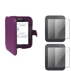 Purple Leather Case/ Screen Protector for Barnes & Noble Nook 2 BasAcc Tablet PC Accessories