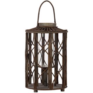 Urban Trends Collection 16 inch Brown Wooden Lantern Urban Trends Collection Vases