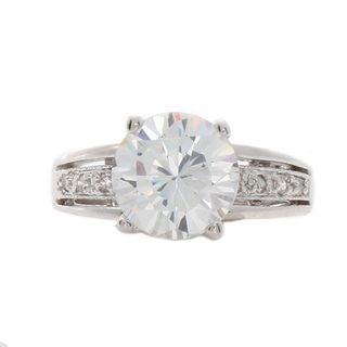 Nexte Jewelry Solitaire with Side Accent Stones Ring NEXTE Jewelry Cubic Zirconia Rings