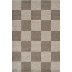 Woven Gray Elton Indoor/Outdoor Checkerboard Rug (3'11 x 5'7) Surya 3x5   4x6 Rugs