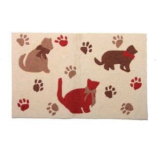 Three Cats Pet Rug or Diner Mat Soft Touch Cat Feeders & Waterers
