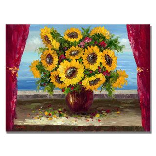 Antonio 'Sunflowers by the Window' Canvas Art Trademark Fine Art Canvas