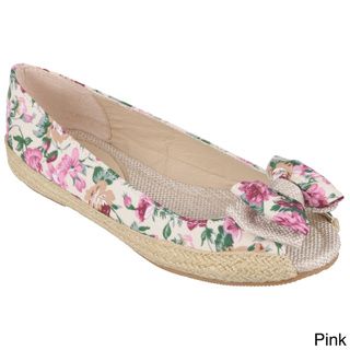 Journee Collection Girl's 'Sassy' Open Toe Bow Accent Ballet Flats Journee Collection Flats