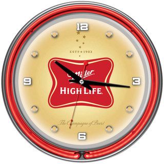 Miller High Life 14 Inch Neon Wall Clock Trademark Games Billiard Accessories