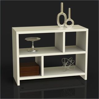 Convenience Concepts Northfield Bookend Console Table in White   R4 0118
