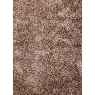 Hand woven Shags Solid Pattern Brown Rug (2' x 3') JRCPL Accent Rugs