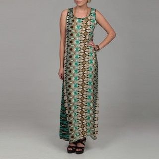 AnnaLee and Hope Women's Turquoise Tribal Print Maxi Dress Annalee + Hope Casual Dresses