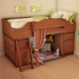South Shore Imagine Kids Wood Loft Bunk Bed in Morgan Cherry Finish   3576A3