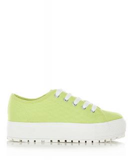 Light Green Chunky Cleated Sole Plimsolls