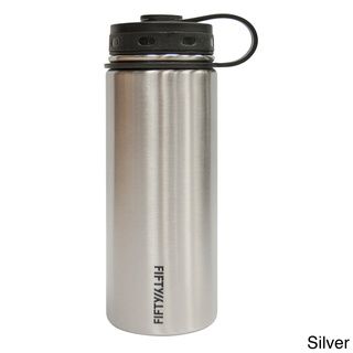 Fifty/Fifty 18 ounce Double Wall Vacuum Insulated Stainless Steel Water Bottle Lifeline First Aid Camp Kitchen