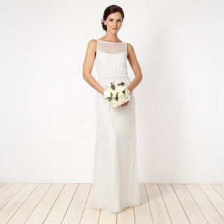 Debut Cream embellished lace bridal gown