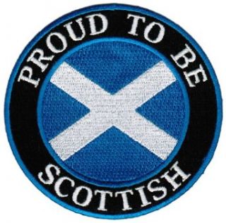 Proud To Be Scottish Embroidered Patch Scotland Flag Iron On Biker Emblem Clothing
