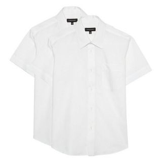 Girls pack of two white school uniform blouses