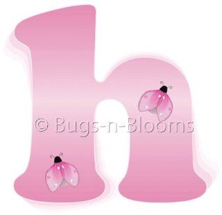"h" Pink Ladybug Alphabet Letter Name Wall Sticker   Decal Letters for Children's, Nursery & Baby's Room Decor, Baby Name Wall Letters, Girls Bedroom Wall Letter Decorations, Child's Names. Ladybugs Lady Bug Mural Walls Decals Bab