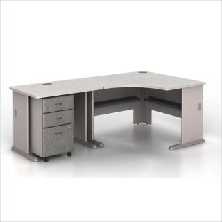 BBF Series A 3 Piece Corner Computer Desk in Pewter   WC14566 PKG3