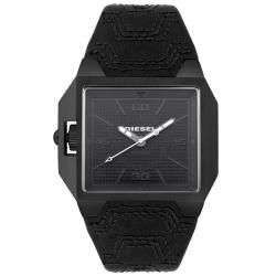 Diesel Men's Black Stainless Steel Case Black Leather Strap Watch Diesel Men's Diesel Watches
