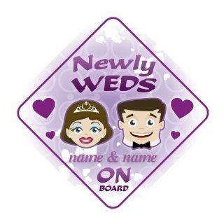 Newly Weds On Board Personalised Car Sign Wedding / Just Married Gift / Present  Child Safety Car Seat Accessories  Baby
