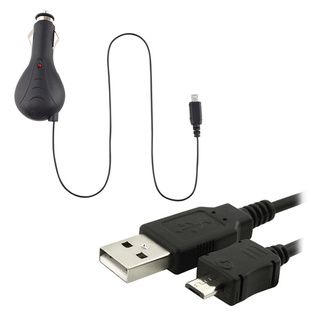 Eforcity USB Data Cable/ Retractable Car Charger for  Kindle 2 Eforcity Cell Phone Chargers