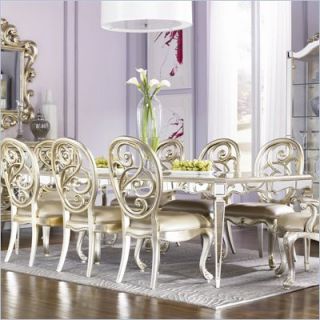 American Drew Jessica McClintock Couture Formal Dining Table in Silver Leaf   908 760