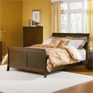 Atlantic Furniture Bordeaux Platform King Bed with Matching Footboard in Antique Walnut   AP9256004